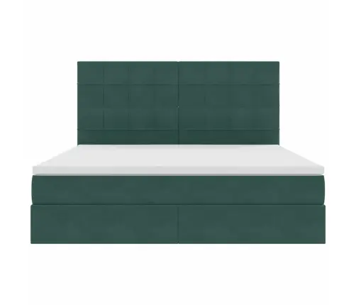 Lova Su Galvūgalio Tamsiai Žalia 160 X 200 Cm Aksomas