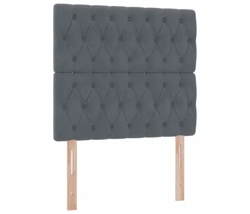 Gulta Ar Uzglabāšanas Vietu Un Led Tumši Pelēks 90 X 190 Cm Vidaxl