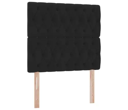 Gulta Ar Uzglabāšanas Vietu Un Led Melna 90 X 190 Cm Samts Vidaxl