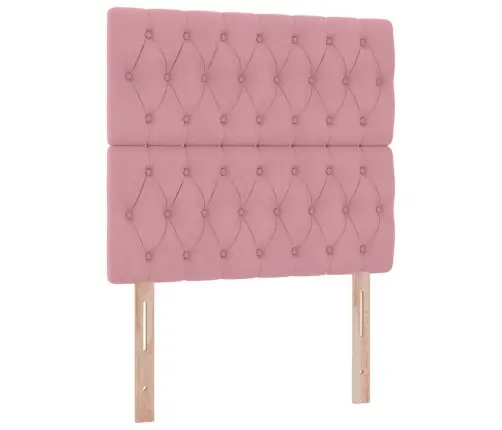 Gulta Ar Uzglabāšanas Vietu Un Led Rozā 90 X 190 Cm Samts Vidaxl