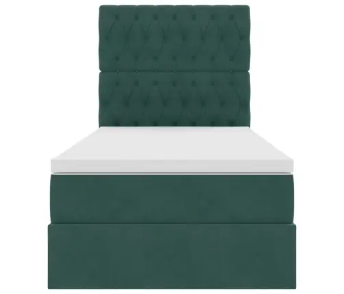 Led-Valgusega Hoiuvoodi Lediga Tume Rohelise 100 X 200 Cm Samet