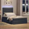 Led-Valgusega Hoiuvoodi Madratsiga Tumehall 120 X 190 Cm Samet