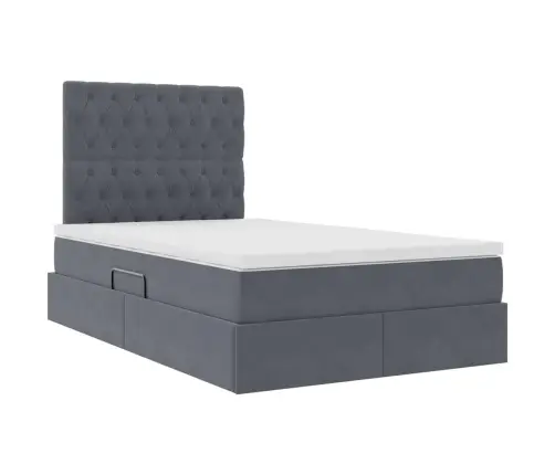 Led-Valgusega Hoiuvoodi Madratsiga Tumehall 120 X 190 Cm Samet