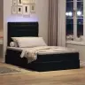Led-Valgusega Hoiuvoodi Madratsiga Must 120 X 190 Cm Samet