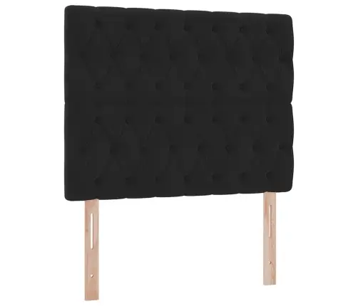 Gulta Ar Led Sloksnes Lukturiem Melna 120 X 200 Cm Samts Vidaxl