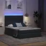 Gulta Ar Led Sloksnes Lukturiem Tumši Pelēks 140 X 200 Cm Samts Vidaxl