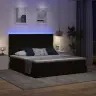 Gulta Ar Led Sloksnes Lukturiem Melna 180 X 200 Cm Samts Vidaxl