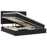 Gulta Ar Led Sloksnes Lukturiem Melna 180 X 200 Cm Samts Vidaxl