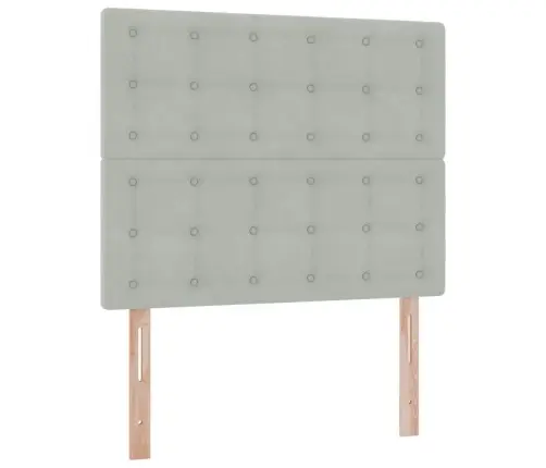 Gulta Ar Led Sloksnes Lukturiem Gaiši Pelēks 120 X 200 Cm Samts Vidaxl