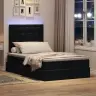 Led-Valgusega Hoiuvoodi Madratsiga Must 120 X 200 Cm Samet