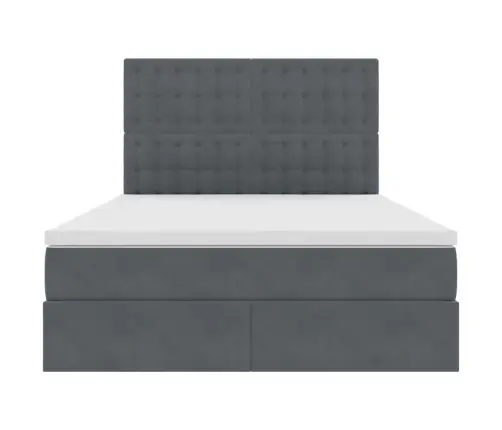 Lova Su Daiktų Laikymo Vieta Ir Led Tamsiai Pilka 140 X 190 Cm