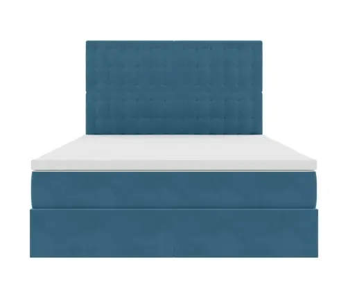 Lova Su Daiktų Laikymo Vieta Ir Led Tamsiai Mėlyna 140 X 190 Cm