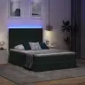 Led-Valgusega Hoiuvoodi Lediga Tume Rohelise 140 X 200 Cm Samet