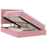 Gulta Ar Led Sloksnes Lukturiem Rozā 140 X 200 Cm Samts Vidaxl