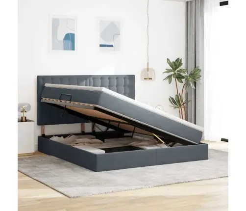 Lova Su Galvūgalio Tamsiai Pilka 180 X 200 Cm Aksomas