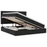 Gulta Ar Led Sloksnes Lukturiem Melna 180 X 200 Cm Samts Vidaxl