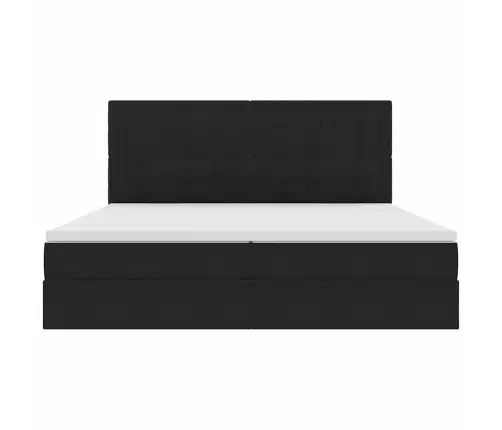 Gulta Ar Led Sloksnes Lukturiem Melna 200 X 200 Cm Samts Vidaxl