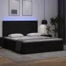 Gulta Ar Led Sloksnes Lukturiem Melna 200 X 200 Cm Pvc Vidaxl
