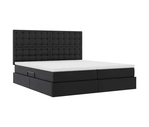 Gulta Ar Led Sloksnes Lukturiem Melna 200 X 200 Cm Pvc Vidaxl