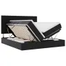 Gulta Ar Led Sloksnes Lukturiem Melna 200 X 200 Cm Pvc Vidaxl