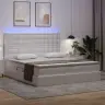 Gulta Ar Led Sloksnes Lukturiem Tīra Balta 200 X 200 Cm Pvc Vidaxl