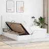 Gulta Ar Led Sloksnes Lukturiem Tīra Balta 200 X 200 Cm Pvc Vidaxl
