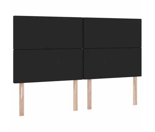 Lova Su Led Juostelių Žibintais Juoda 180 X 200 Cm Audinys
