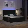 Gulta Ar Led Sloksnes Lukturiem Melna 180 X 200 Cm Audums Vidaxl