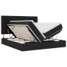 Gulta Ar Led Sloksnes Lukturiem Melna 180 X 200 Cm Audums Vidaxl