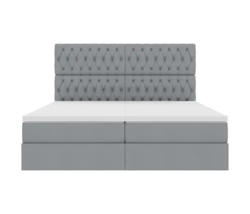 Lova Su Galvūgalio Šviesiai Pilka 200 X 200 Cm Audinys