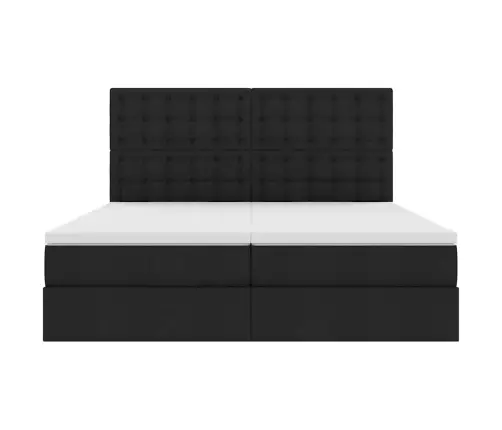 Gulta Ar Led Sloksnes Lukturiem Melna 180 X 200 Cm Audums Vidaxl
