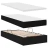 Gulta Ar Led Sloksnes Lukturiem Melna 180 X 200 Cm Audums Vidaxl
