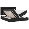 Gulta Ar Led Sloksnes Lukturiem Melna 180 X 200 Cm Audums Vidaxl