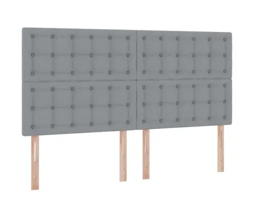 Gulta Ar Galvas Klāju Gaiši Pelēks 200 X 200 Cm Audums Vidaxl