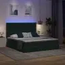 Gulta Ar Led Sloksnes Lukturiem Tumši Zaļš 180 X 200 Cm Samts Vidaxl