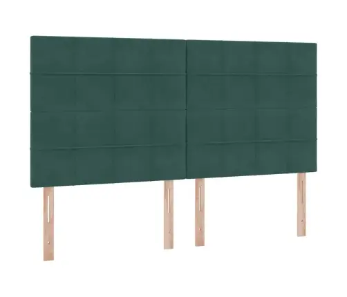 Gulta Ar Led Sloksnes Lukturiem Tumši Zaļš 180 X 200 Cm Samts Vidaxl