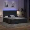 Gulta Ar Led Sloksnes Lukturiem Tumši Pelēks 200 X 200 Cm Samts Vidaxl