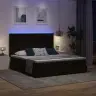 Gulta Ar Led Sloksnes Lukturiem Melna 200 X 200 Cm Samts Vidaxl