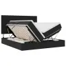 Gulta Ar Led Sloksnes Lukturiem Melna 200 X 200 Cm Samts Vidaxl