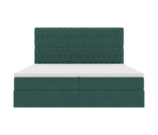 Lova Su Galvūgalio Tamsiai Žalia 180 X 200 Cm Aksomas