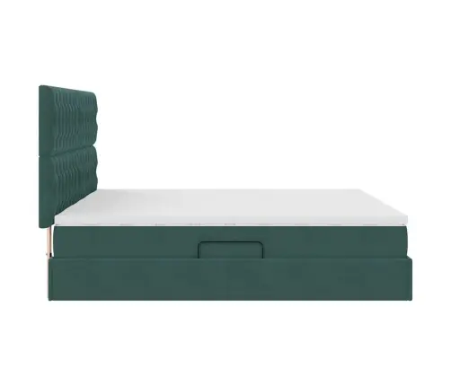 Lova Su Galvūgalio Tamsiai Žalia 180 X 200 Cm Aksomas