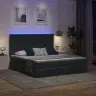 Gulta Ar Led Sloksnes Lukturiem Tumši Pelēks 200 X 200 Cm Samts Vidaxl