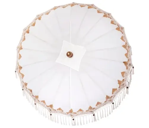 Baliešu Lietussargs Krēmkrāsa 180-190 Cm Kokvilna, Masīvkoks