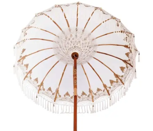 Baliešu Lietussargs Krēmkrāsa 180-190 Cm Kokvilna, Masīvkoks