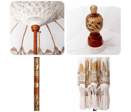 Baliešu Lietussargs Krēmkrāsa 180-190 Cm Kokvilna, Masīvkoks