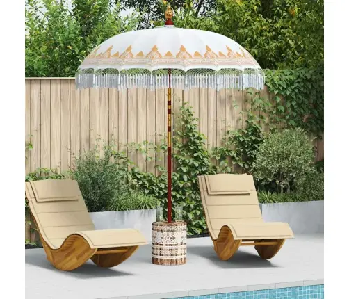 Baliešu Lietussargs Krēmkrāsa 180-190 Cm Kokvilna, Masīvkoks