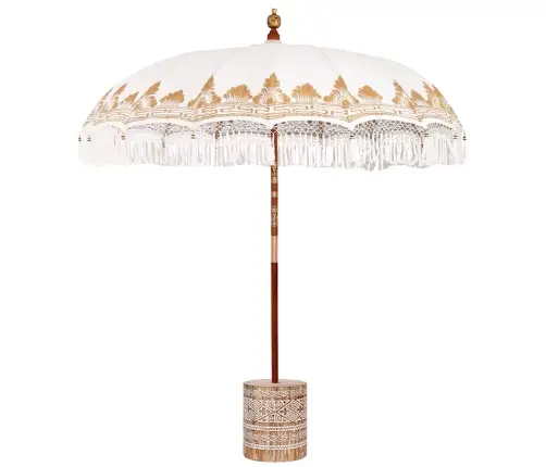 Baliešu Lietussargs Krēmkrāsa 210-220 Cm Kokvilna, Masīvkoks