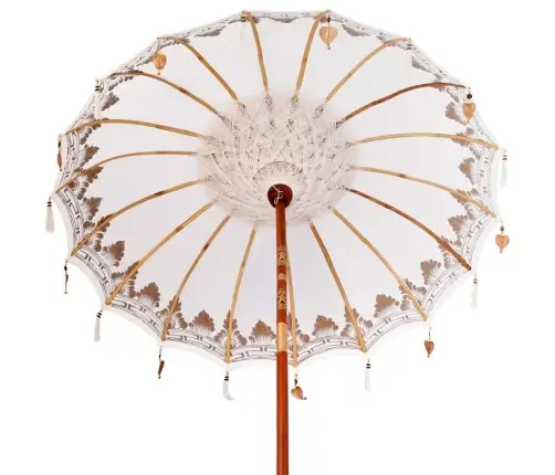 Baliešu Lietussargs Krēmkrāsa 180-190 Cm Kokvilna, Masīvkoks