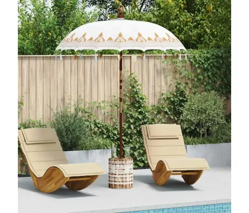 Baliešu Lietussargs Krēmkrāsa 180-190 Cm Kokvilna, Masīvkoks