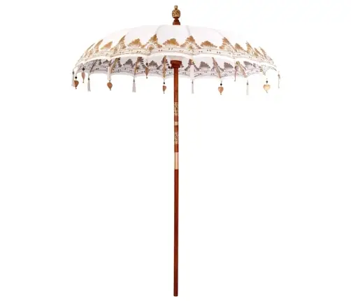 Baliešu Lietussargs Krēmkrāsa 180-190 Cm Kokvilna, Masīvkoks